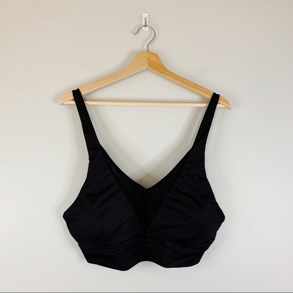 Zyia Active Womens Sports Bra Black Mesh Compression Adjustable Large XL